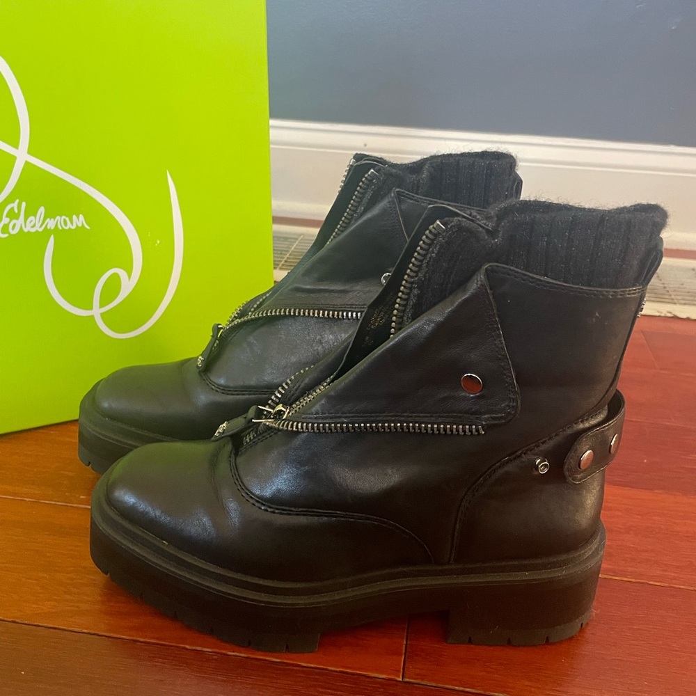 Sam Edelman Black Zip Up Boots Like New with box Size 9M